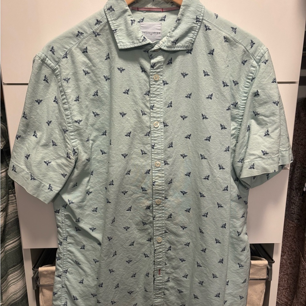Men's Light Green Short Sleeve Shirt